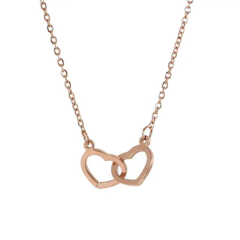 Collier gravé à 2 cœurs