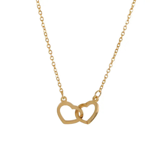 Collier gravé à 2 cœurs