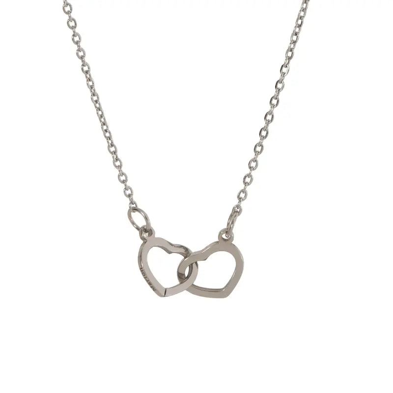 Collier gravé à 2 cœurs