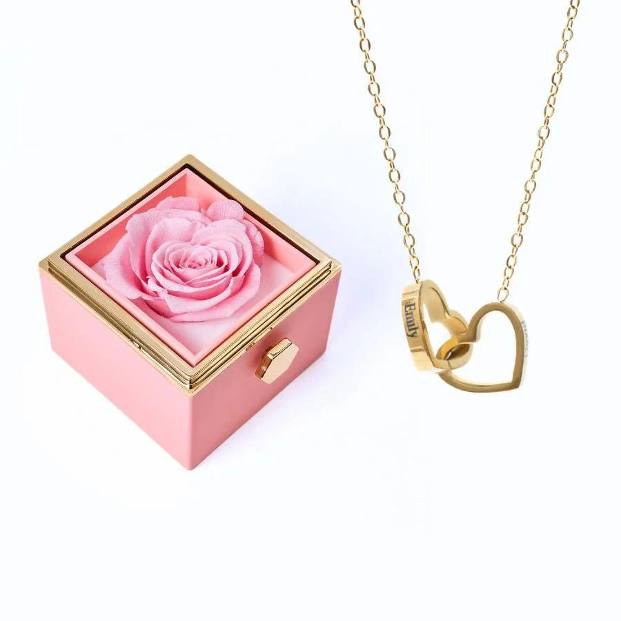 Roses Éternelles & Collier Personnalisé