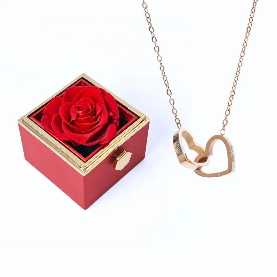 Roses Éternelles & Collier Personnalisé